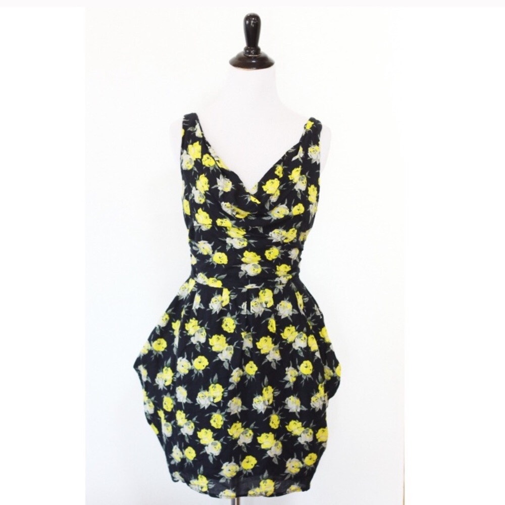 Topshop Retro-Inspired Rose Dress